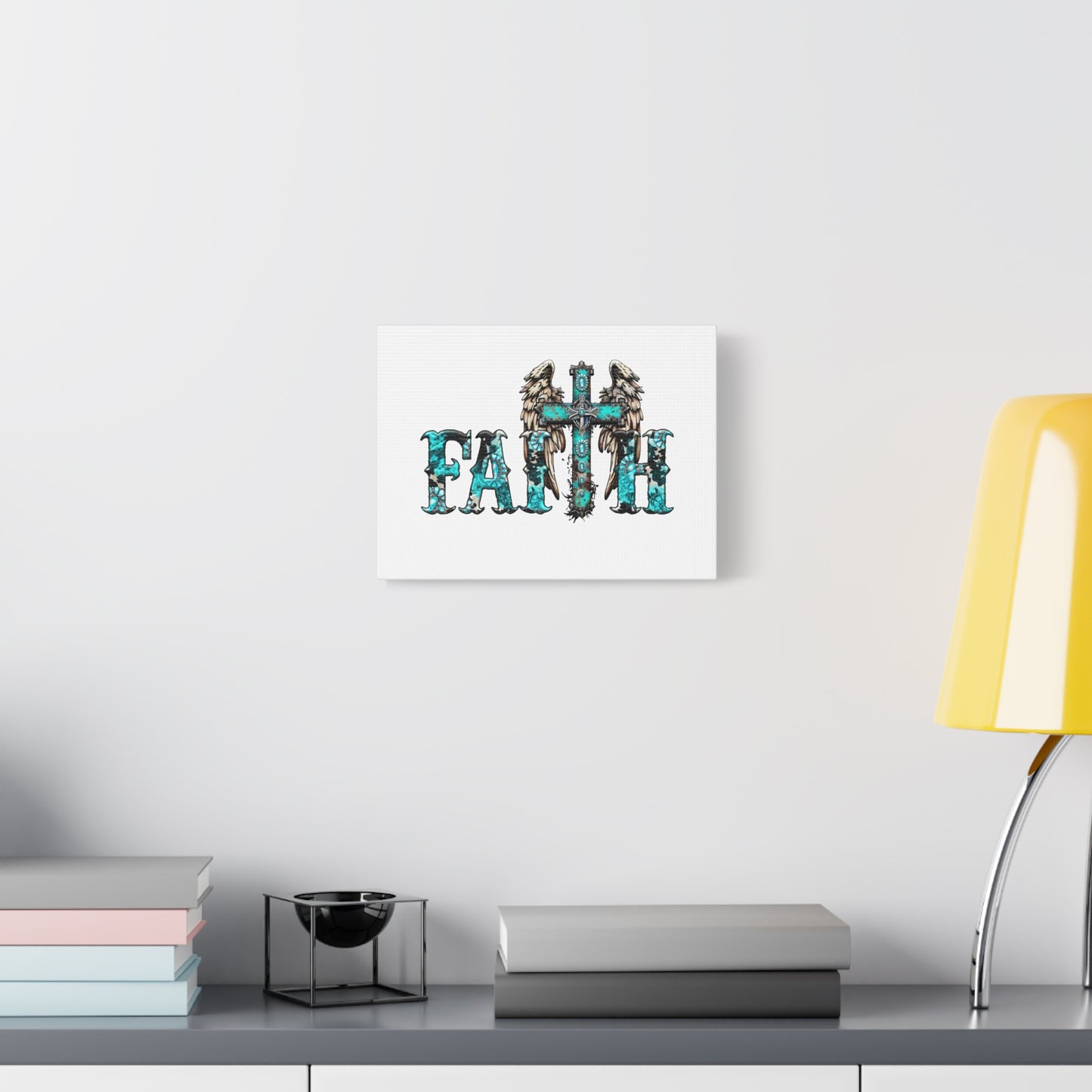Faith-Themed Matte Canvas Wall Art, Inspirational Decor, Religious Gift, Home Decoration, Wall Decor with Cross & Angels