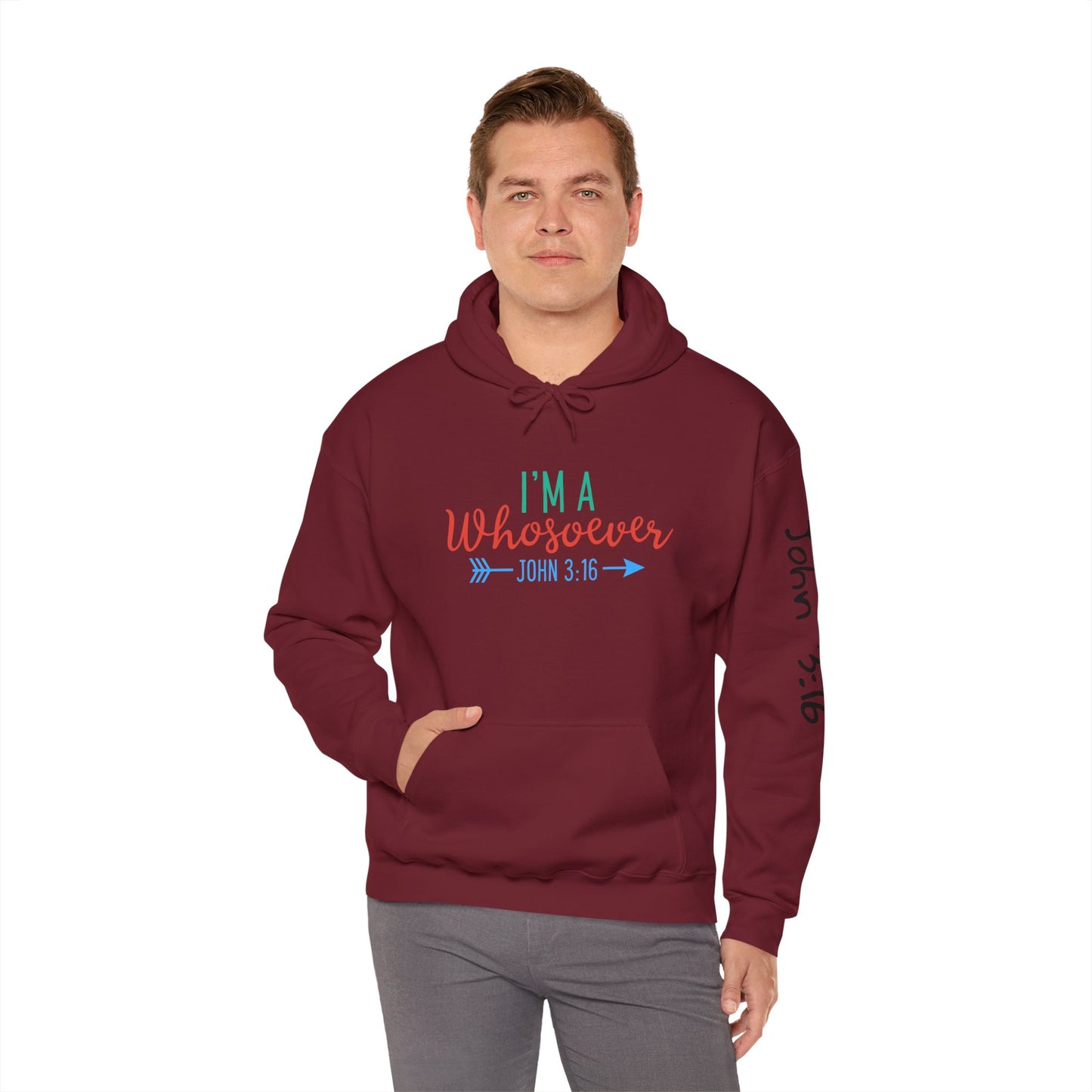 Custom Faith-Inspired Hooded Sweatshirt - "I'm A Whosoever" Scripture Design