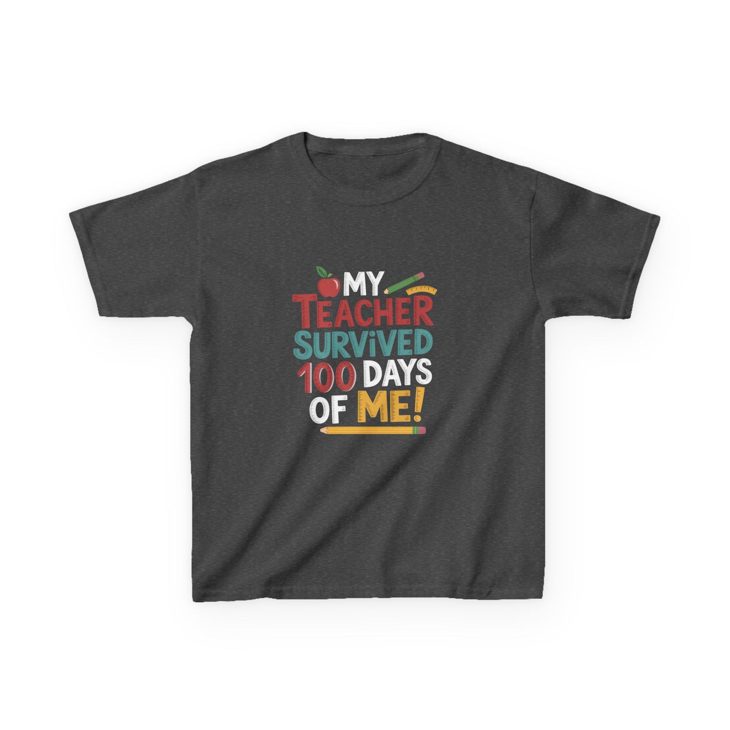 My Teacher Survived 100 Days of Me! Kids Heavy Cotton™ Tee