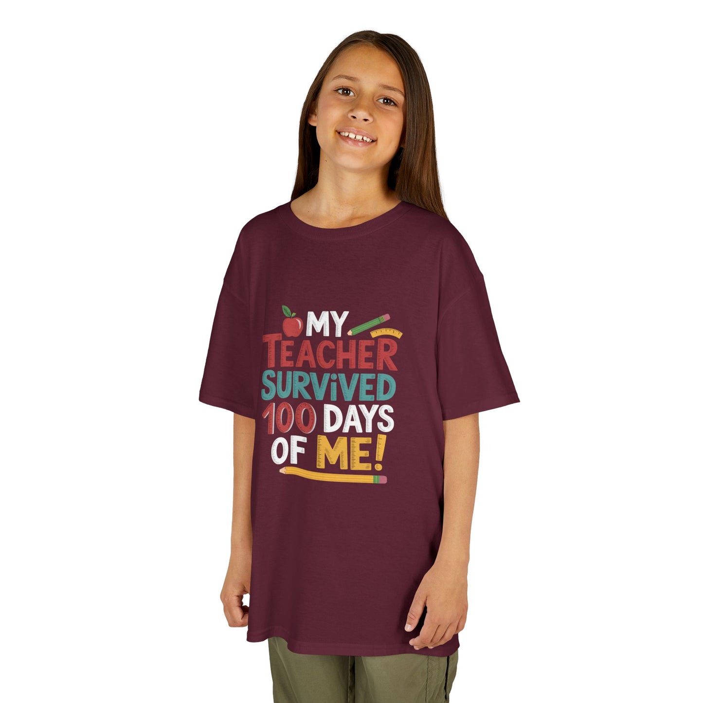 My Teacher Survived 100 Days of Me! Kids Heavy Cotton™ Tee