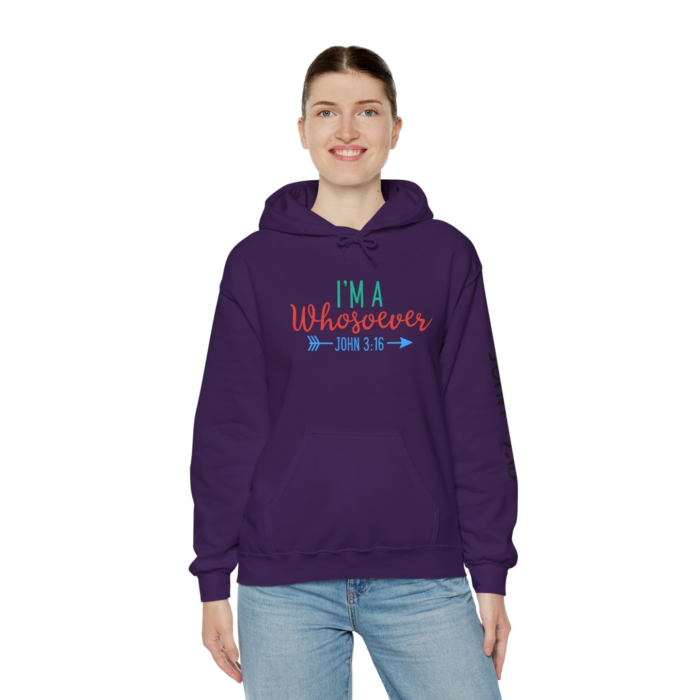 Custom Faith-Inspired Hooded Sweatshirt - "I'm A Whosoever" Scripture Design