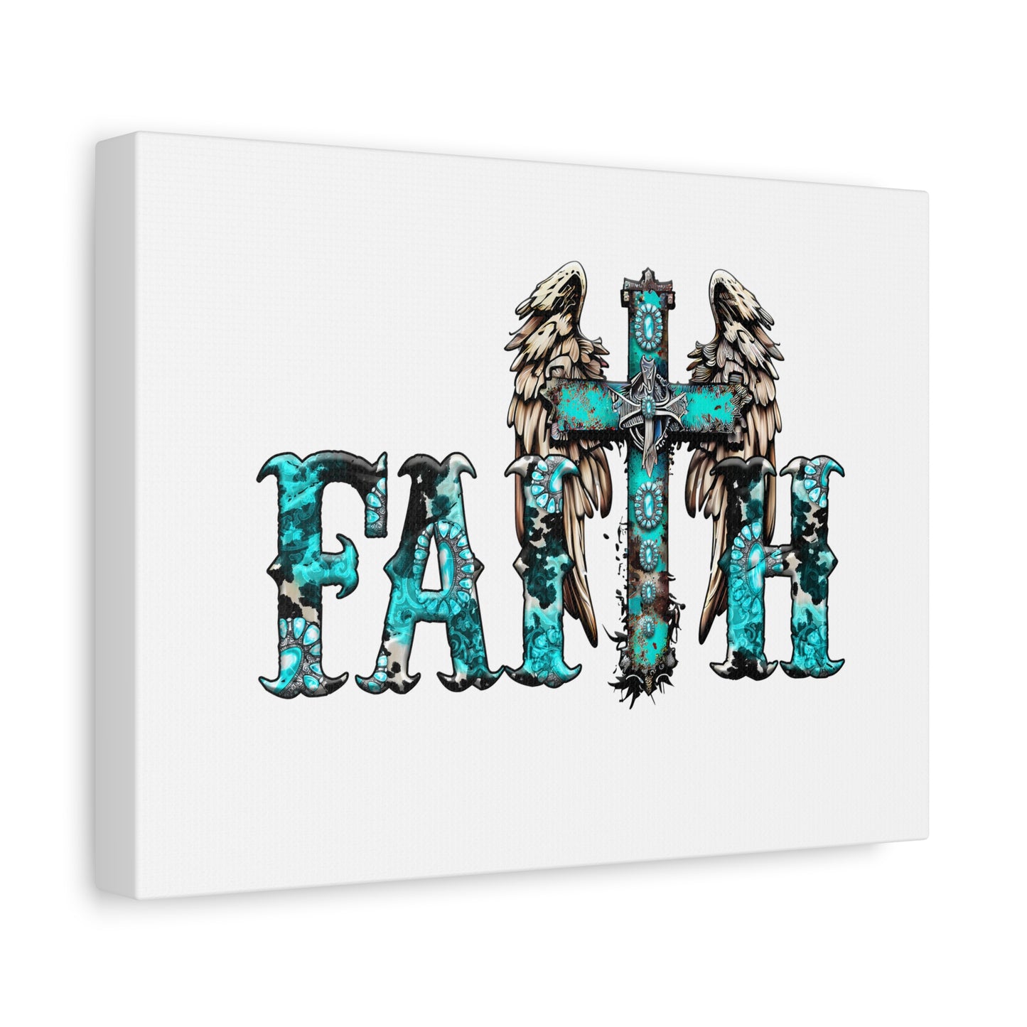 Faith-Themed Matte Canvas Wall Art, Inspirational Decor, Religious Gift, Home Decoration, Wall Decor with Cross & Angels