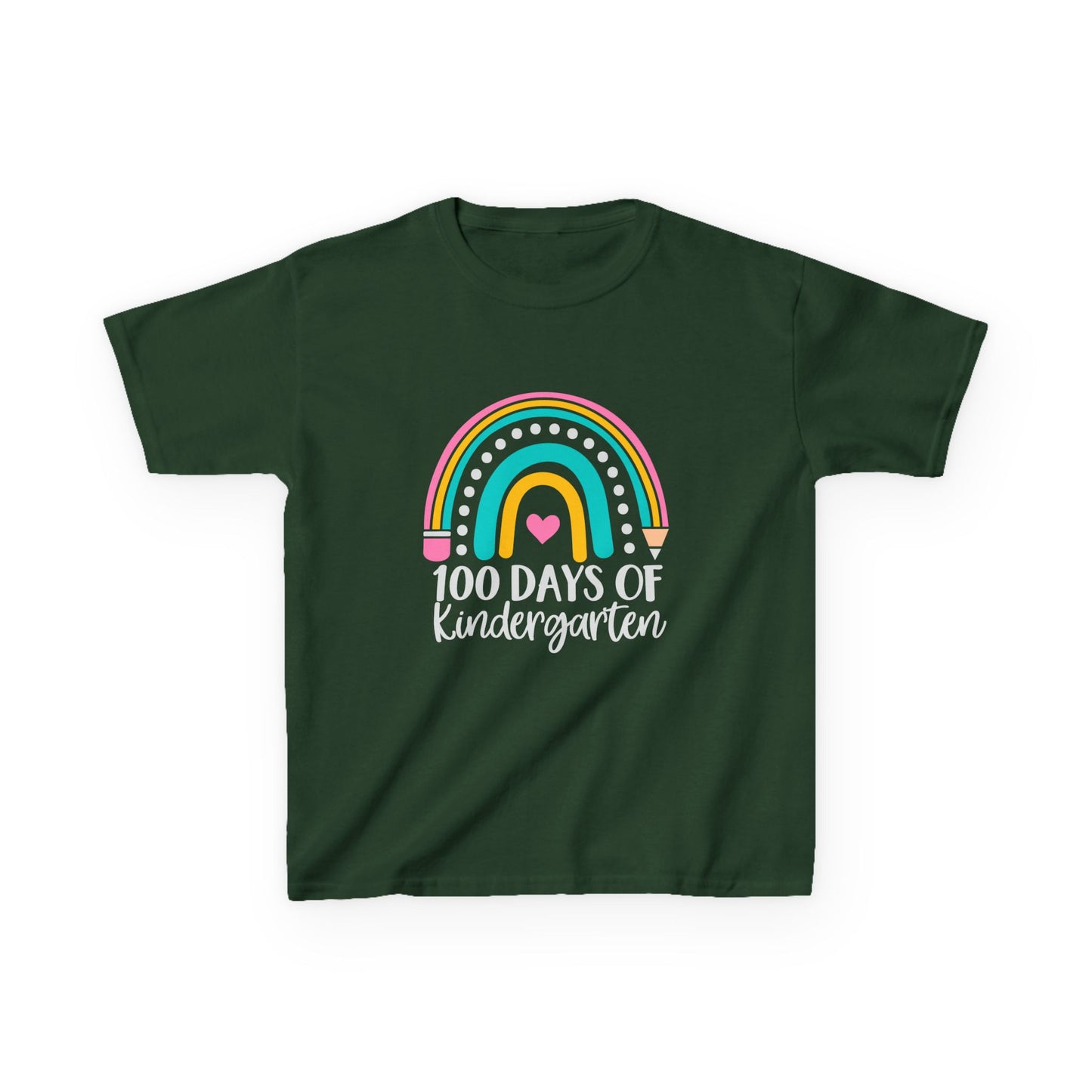 Kids 100 Days of Kindergarten Rainbow Tee