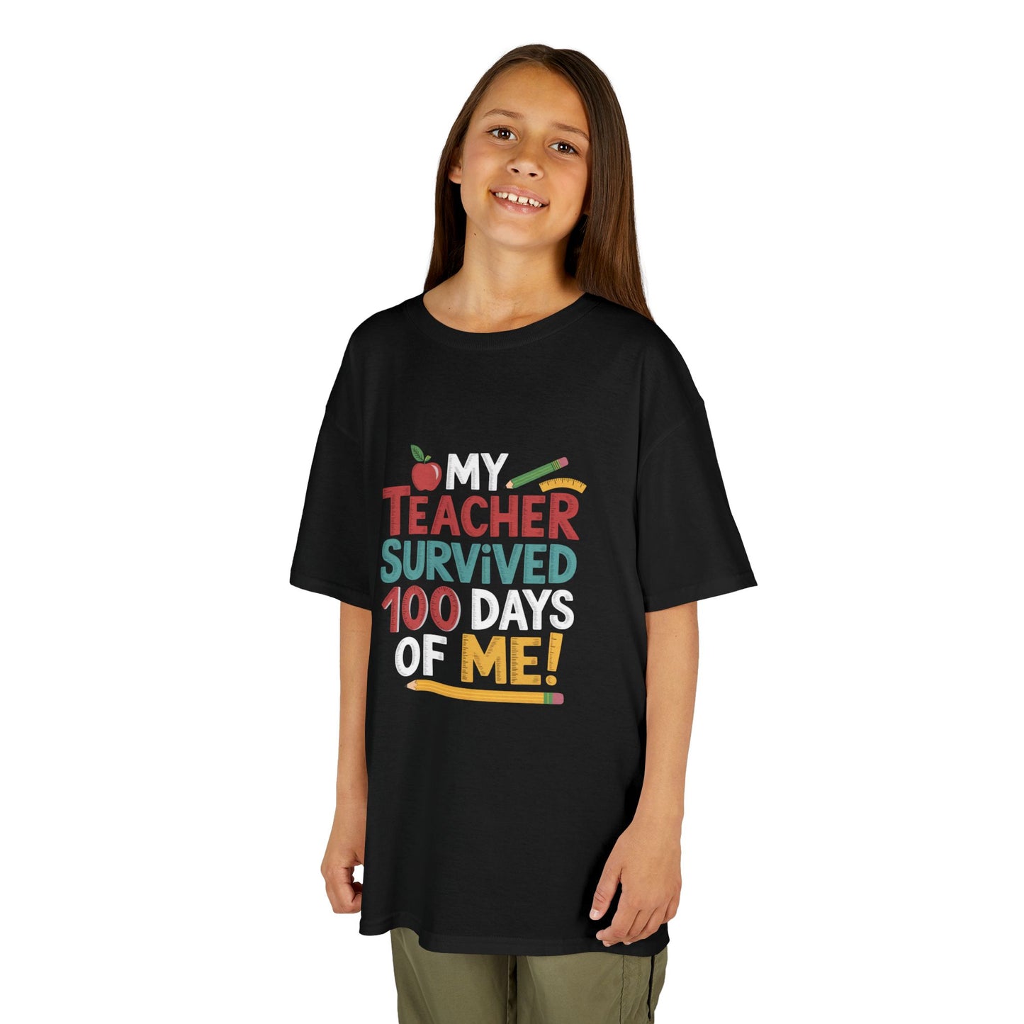 My Teacher Survived 100 Days of Me! Kids Heavy Cotton™ Tee