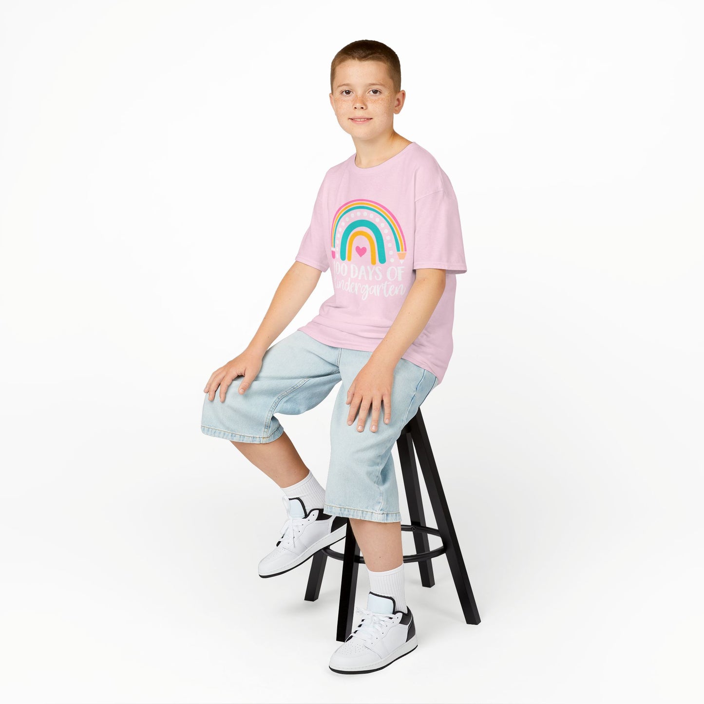 Kids 100 Days of Kindergarten Rainbow Tee