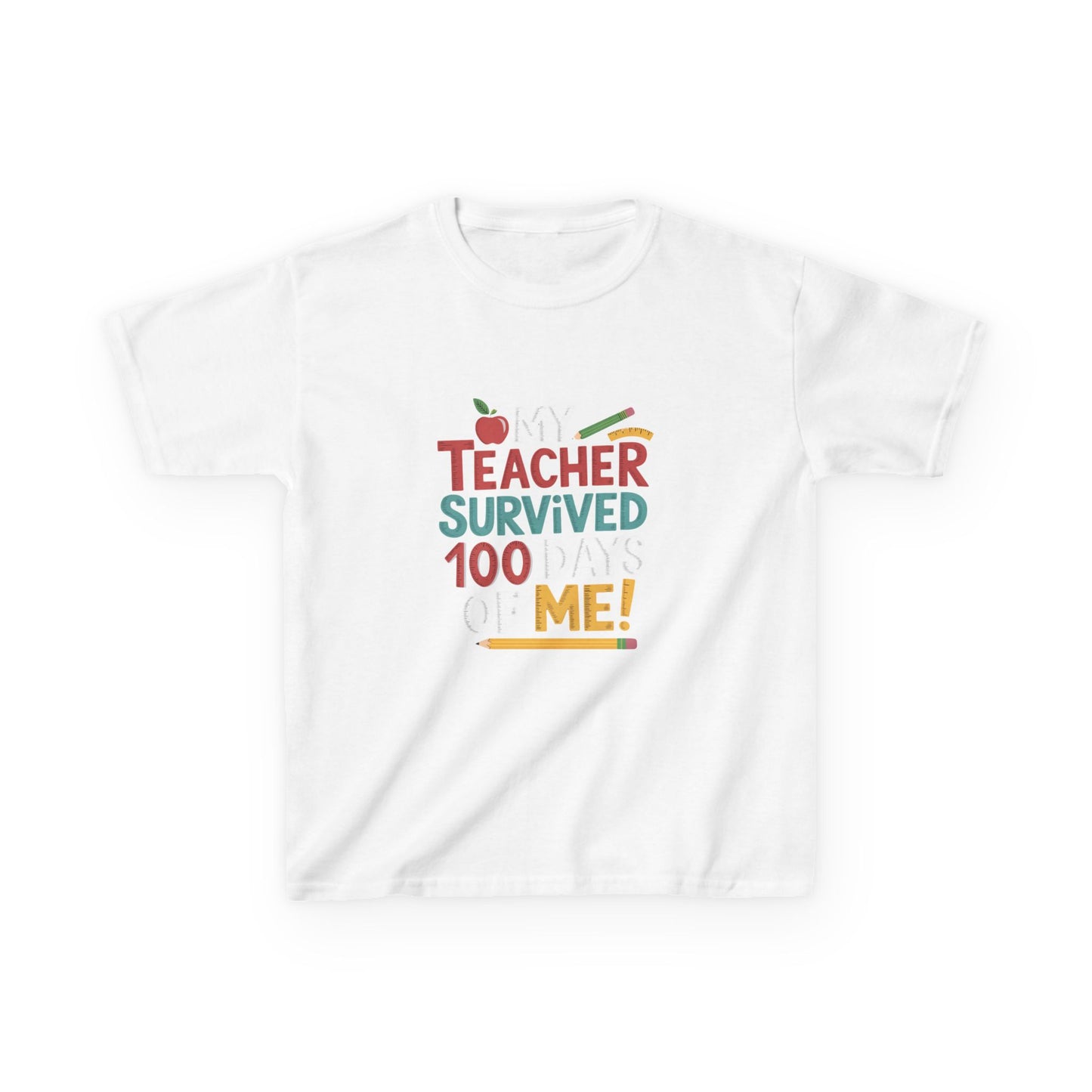 My Teacher Survived 100 Days of Me! Kids Heavy Cotton™ Tee