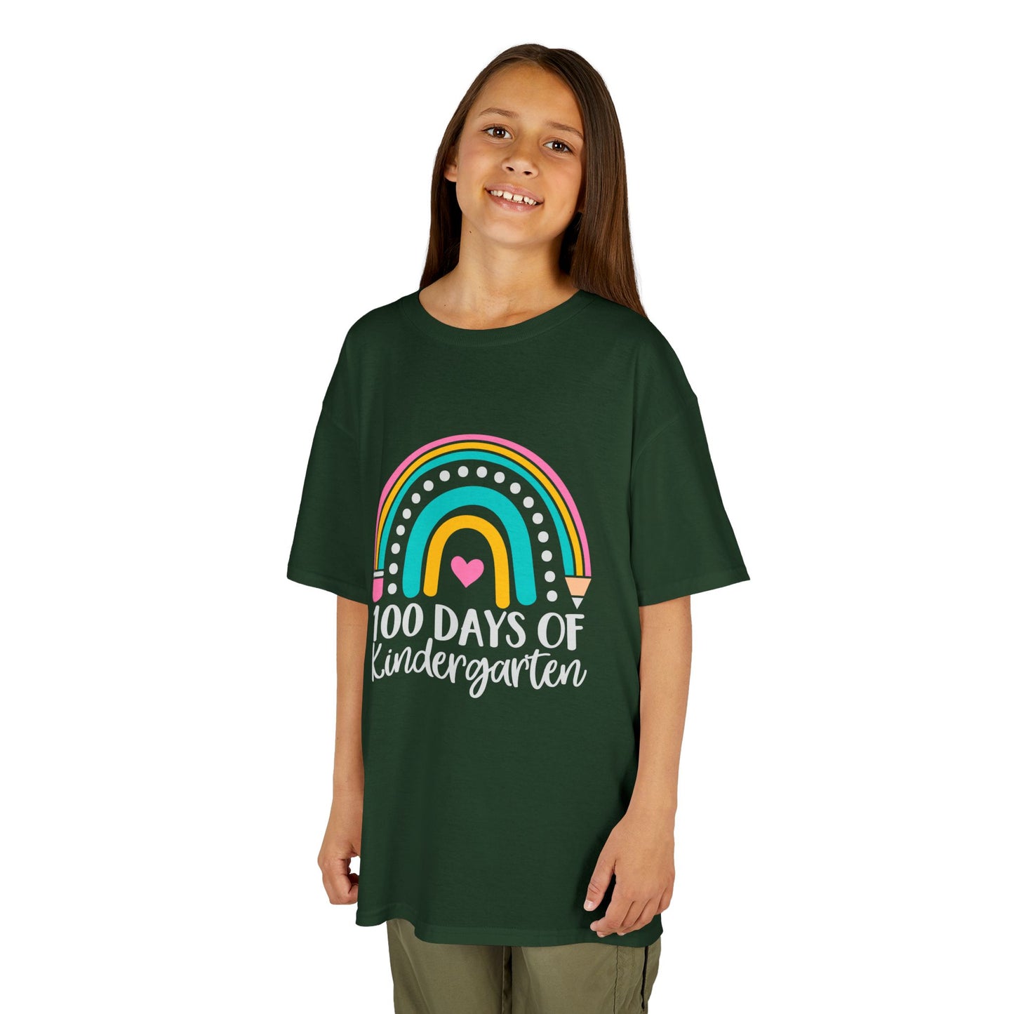 Kids 100 Days of Kindergarten Rainbow Tee