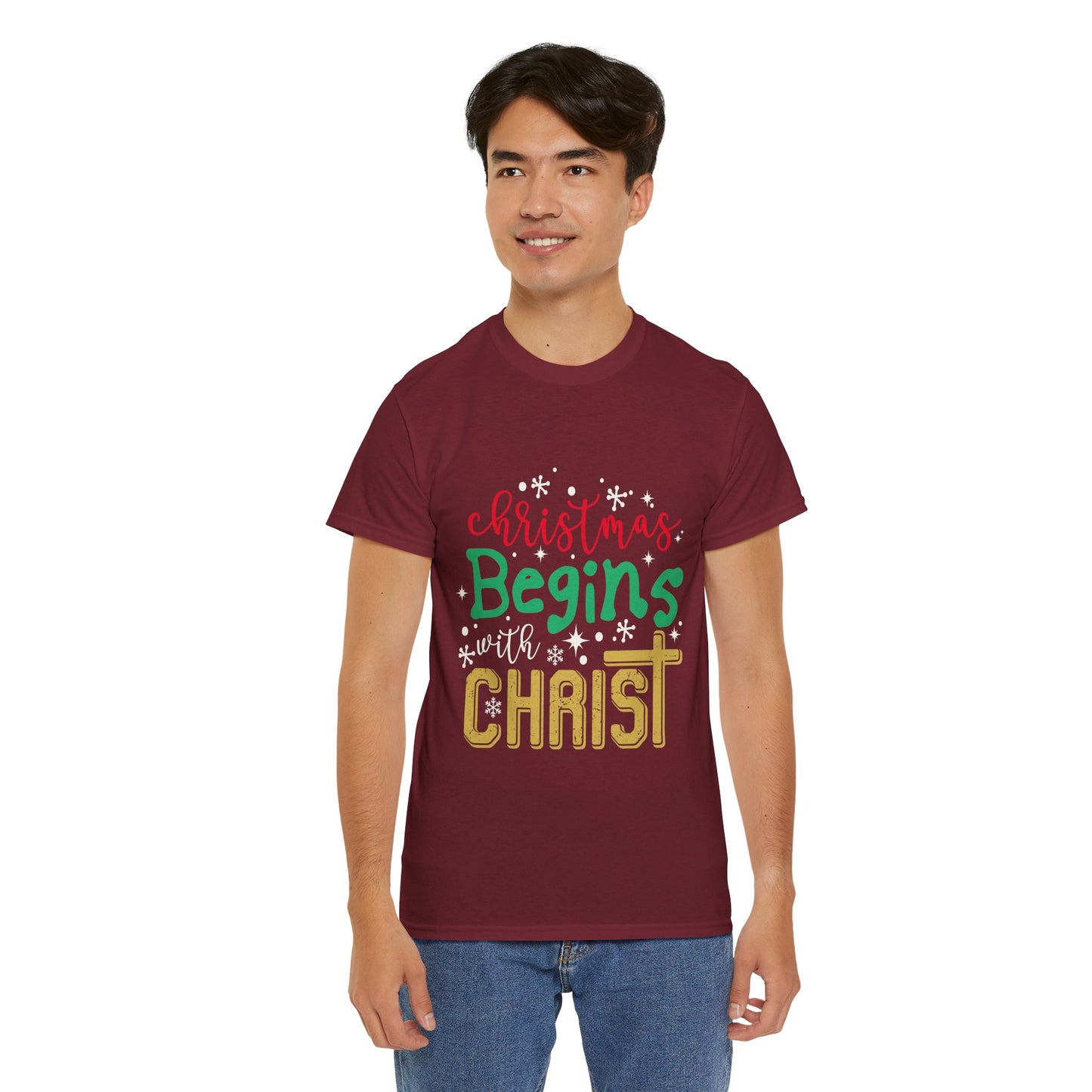 Christmas Unisex Tee - Christmas Begins with Christ