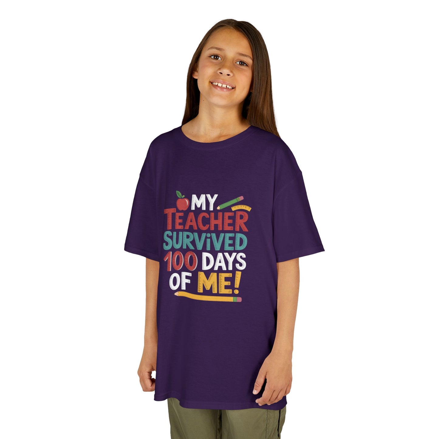 My Teacher Survived 100 Days of Me! Kids Heavy Cotton™ Tee