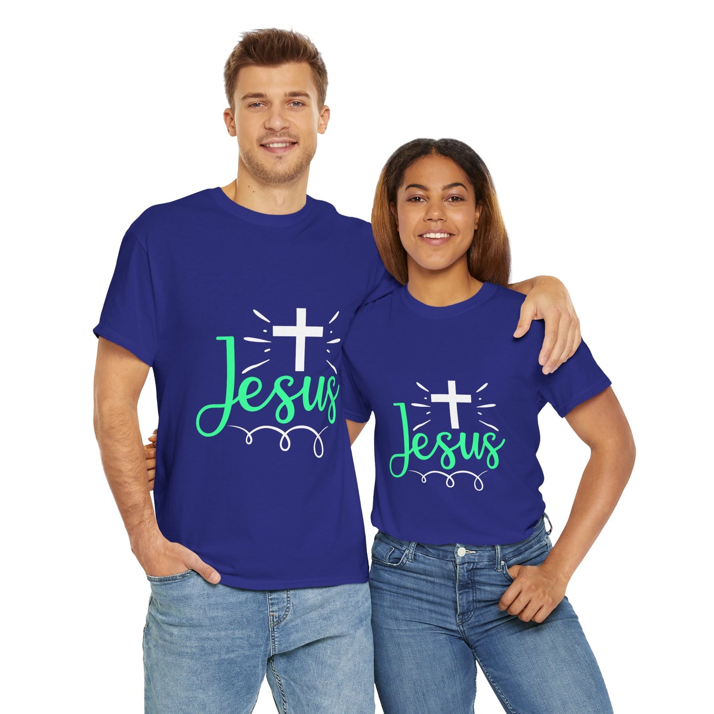 Faith-Inspired Unisex Heavy Cotton Tee - 'Jesus' Design