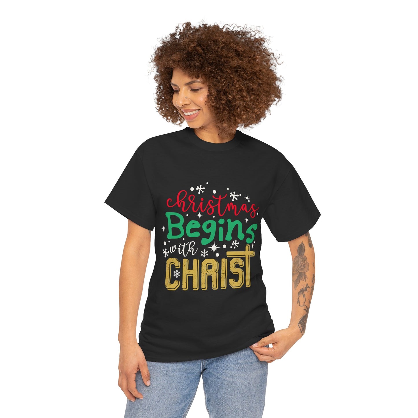 Christmas Unisex Tee - Christmas Begins with Christ