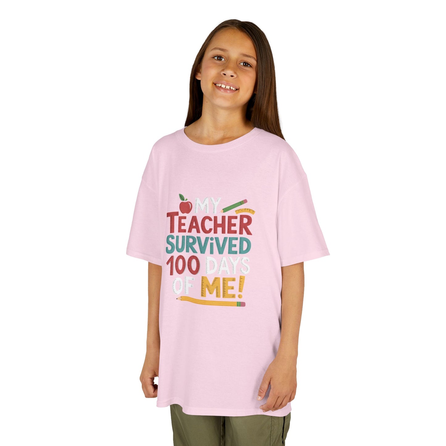 My Teacher Survived 100 Days of Me! Kids Heavy Cotton™ Tee