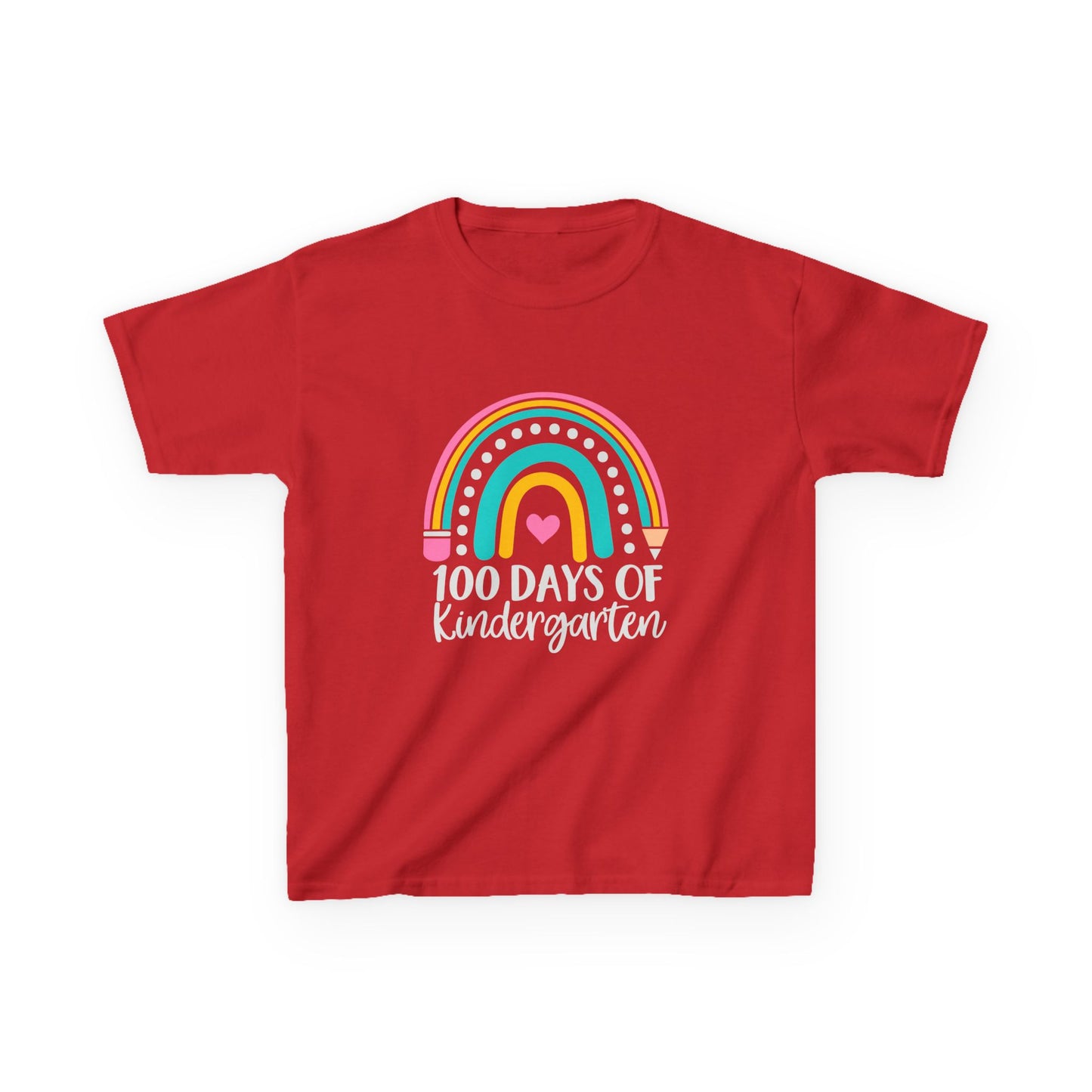 Kids 100 Days of Kindergarten Rainbow Tee