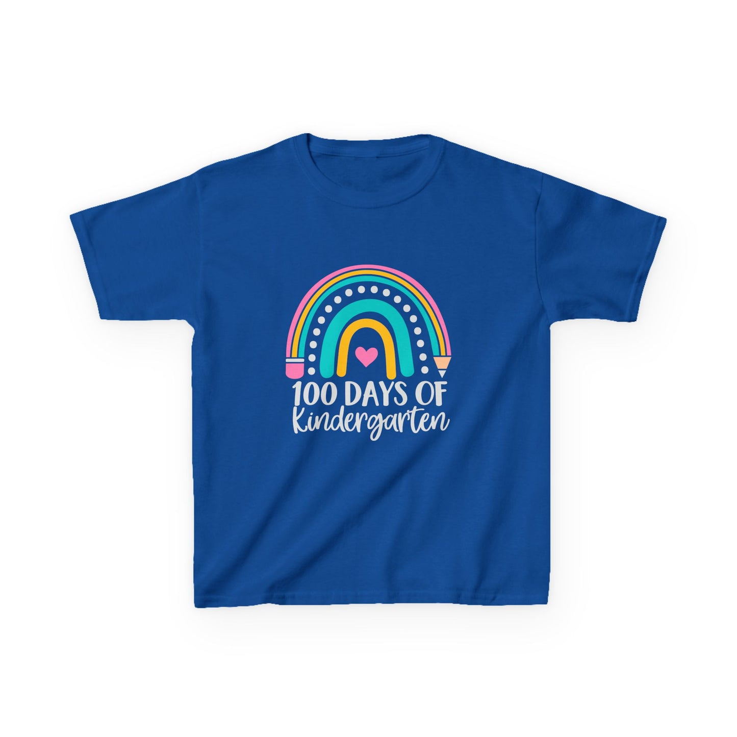 Kids 100 Days of Kindergarten Rainbow Tee