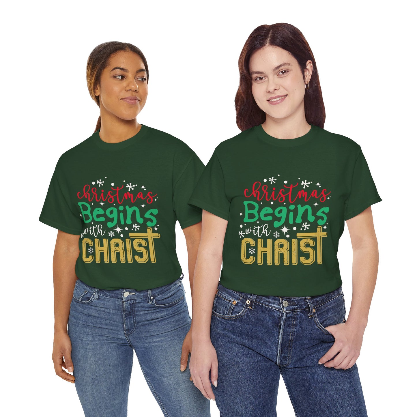 Christmas Unisex Tee - Christmas Begins with Christ