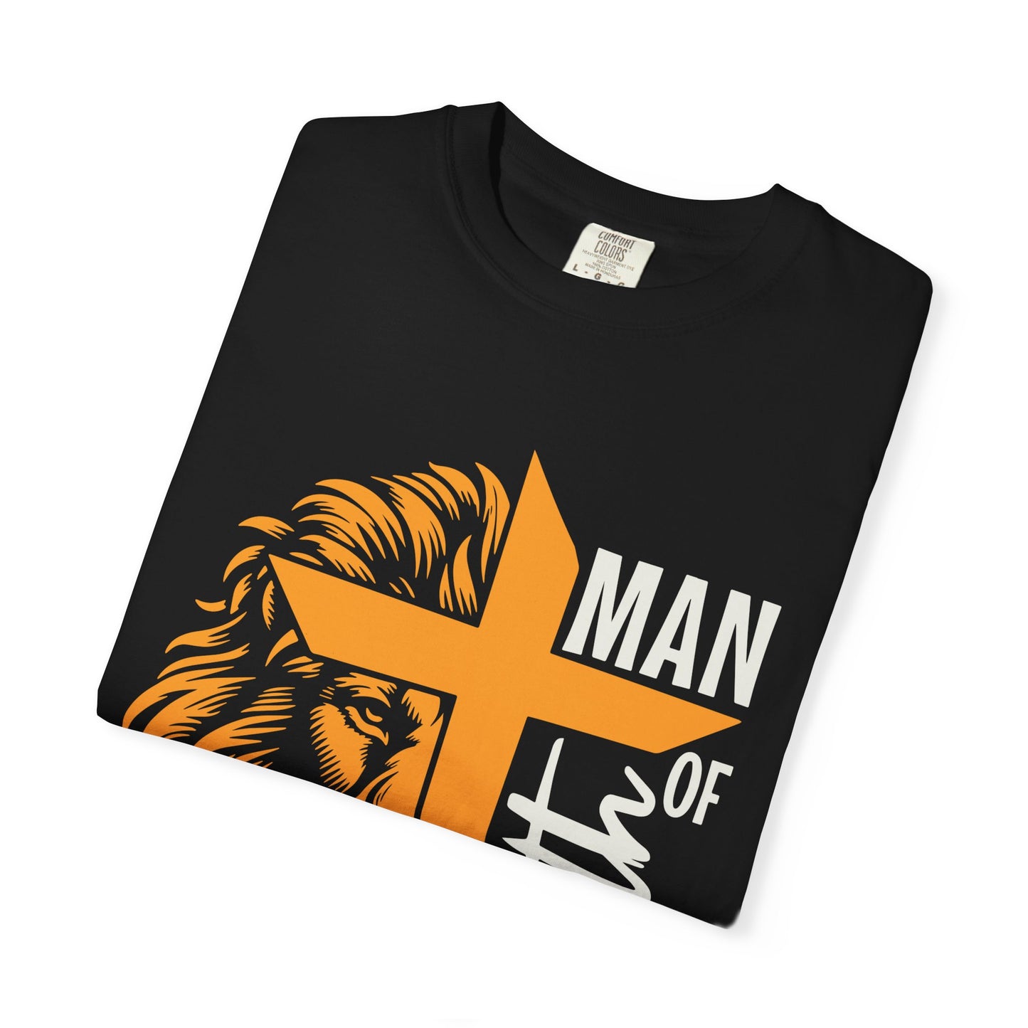 Faithful Lion Cross T-Shirt — "Man of Faith" Christian Tee (1 Corinthians 16:13)