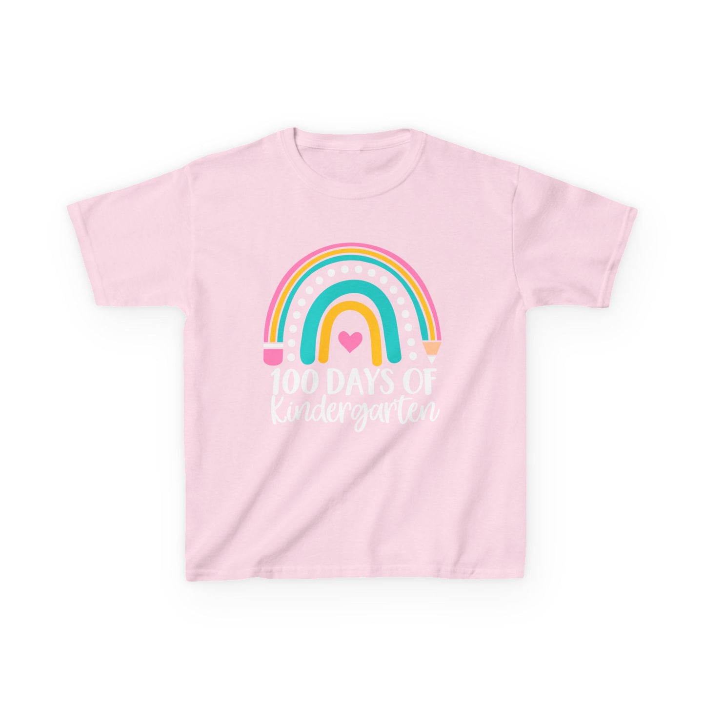 Kids 100 Days of Kindergarten Rainbow Tee