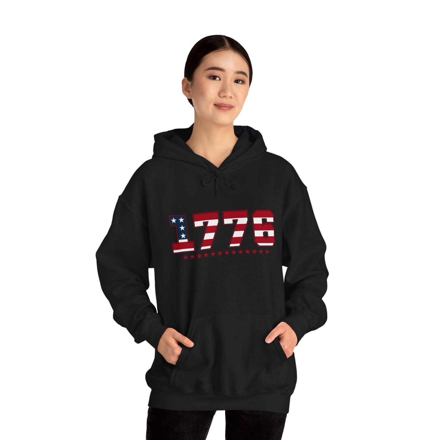 1776 Vintage American Patriot Hoodie – Unisex Heavy Blend™ Sweatshirt