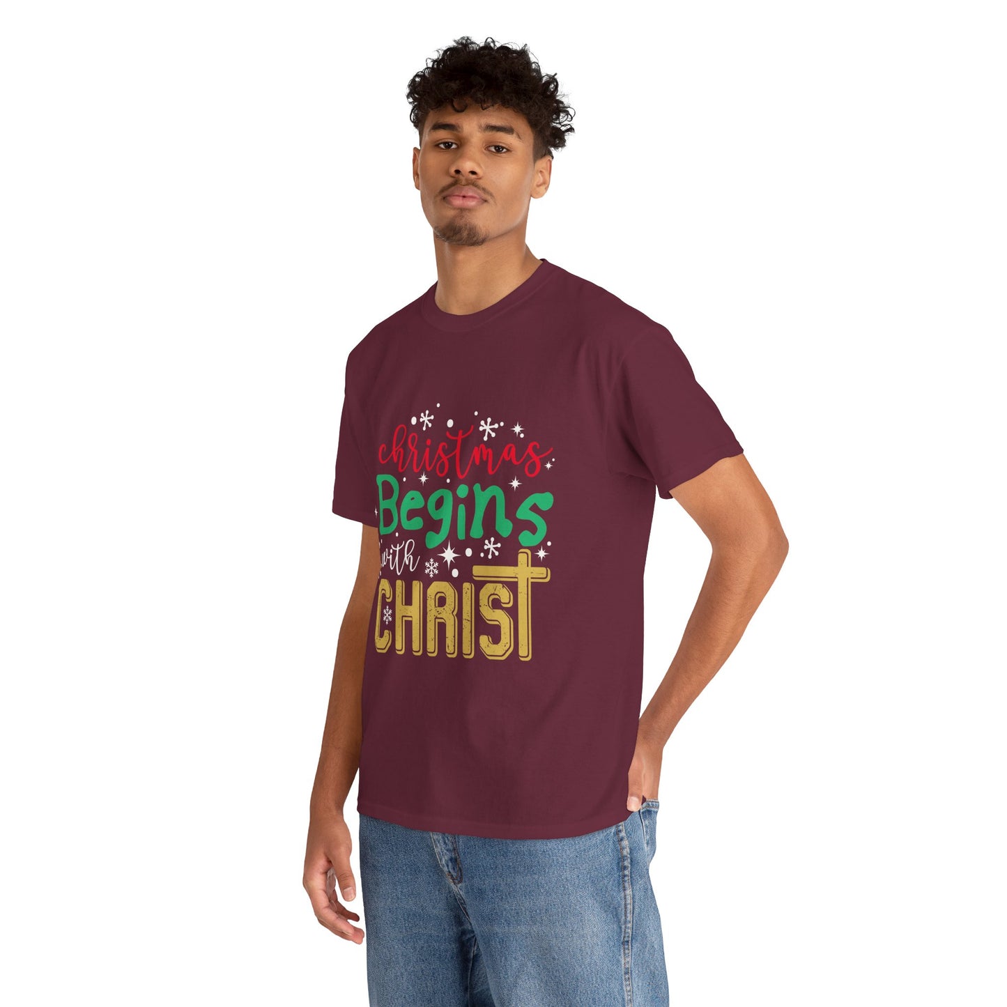 Christmas Unisex Tee - Christmas Begins with Christ