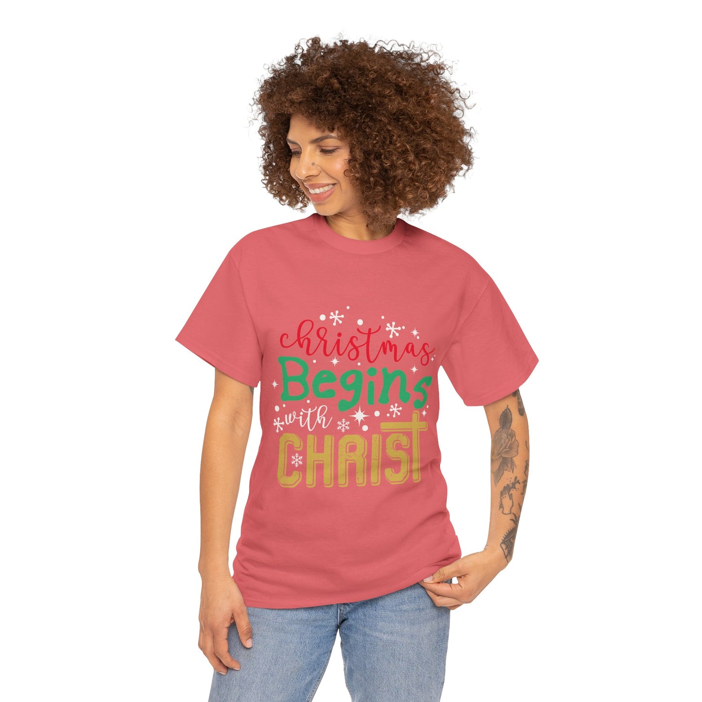 Christmas Unisex Tee - Christmas Begins with Christ