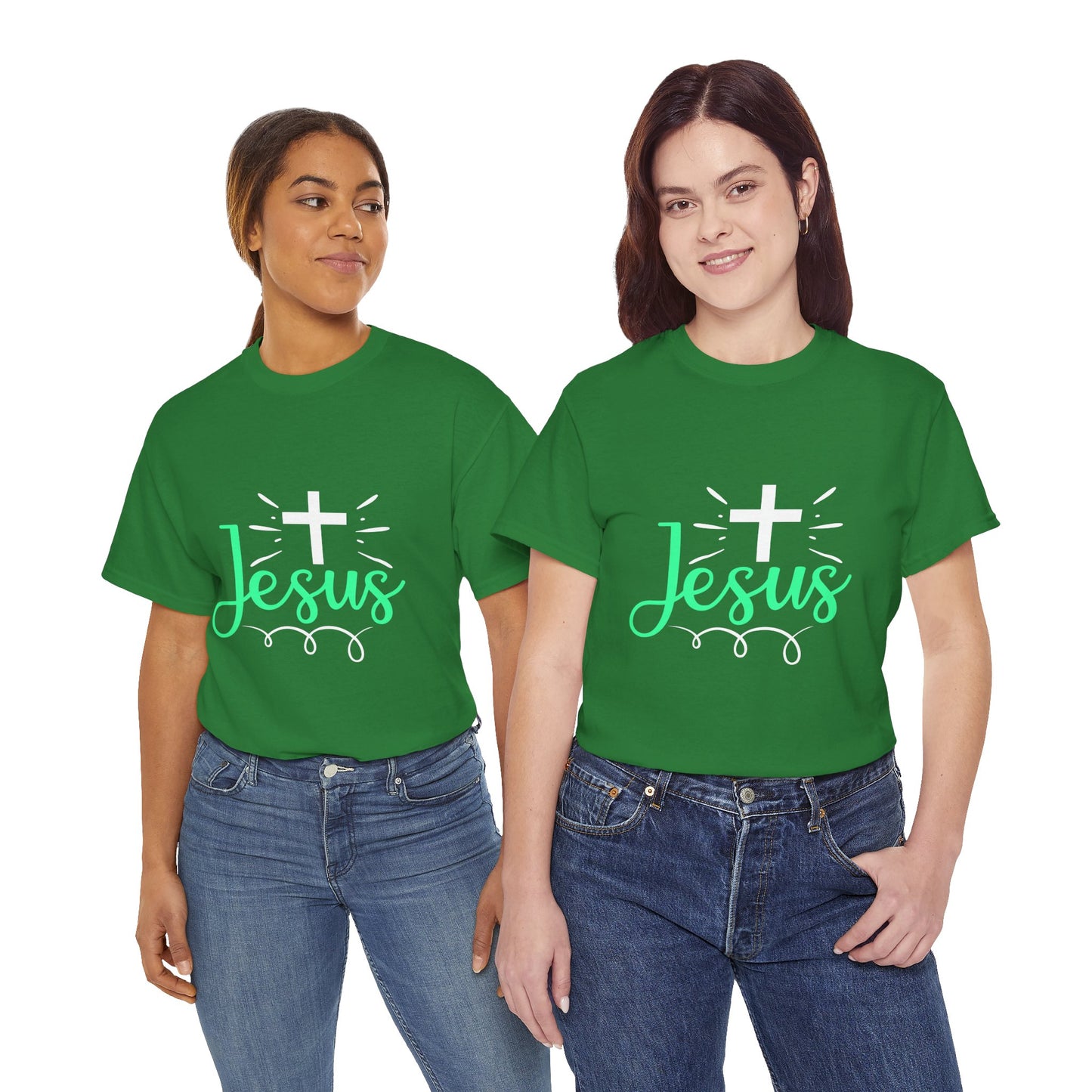 Faith-Inspired Unisex Heavy Cotton Tee - 'Jesus' Design