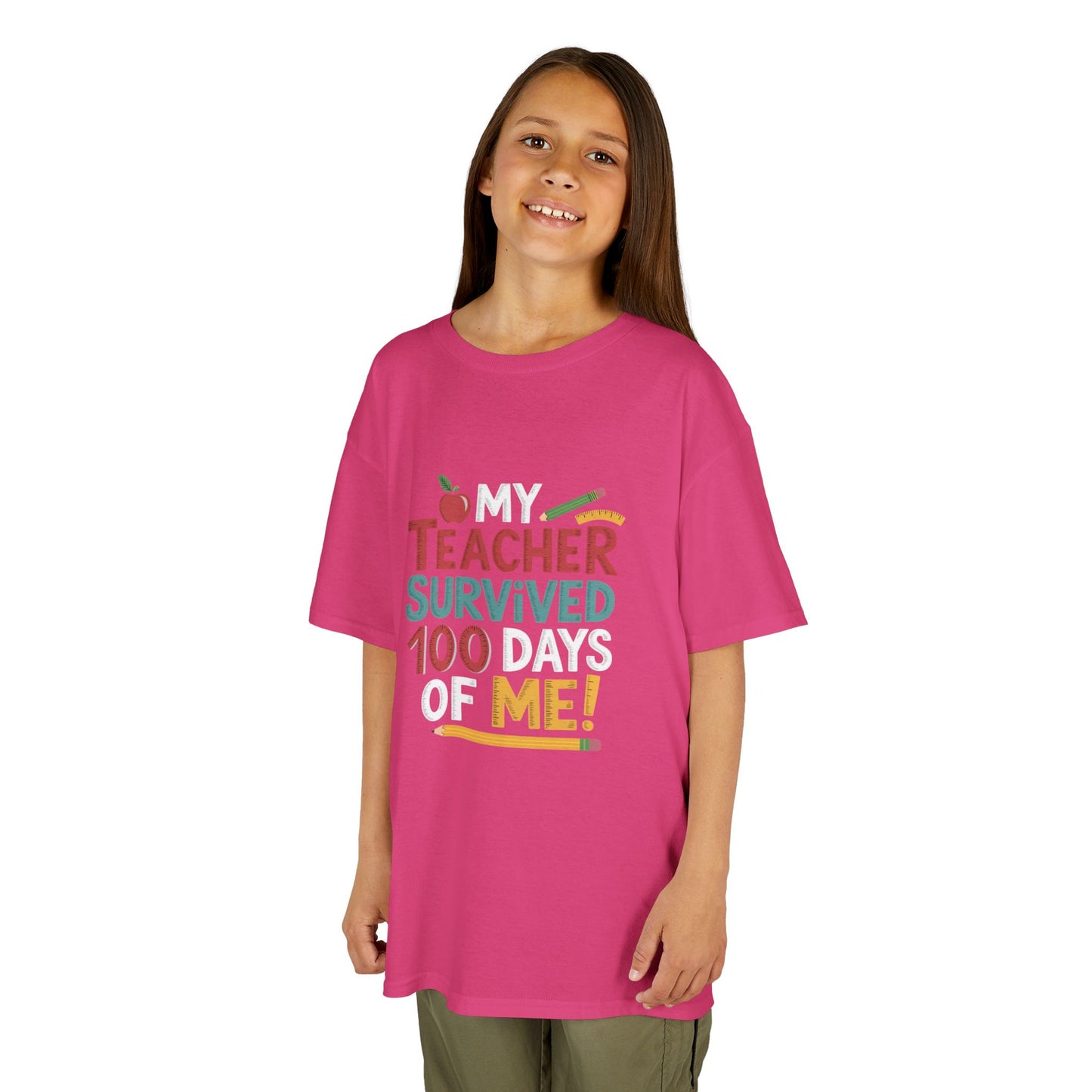 My Teacher Survived 100 Days of Me! Kids Heavy Cotton™ Tee