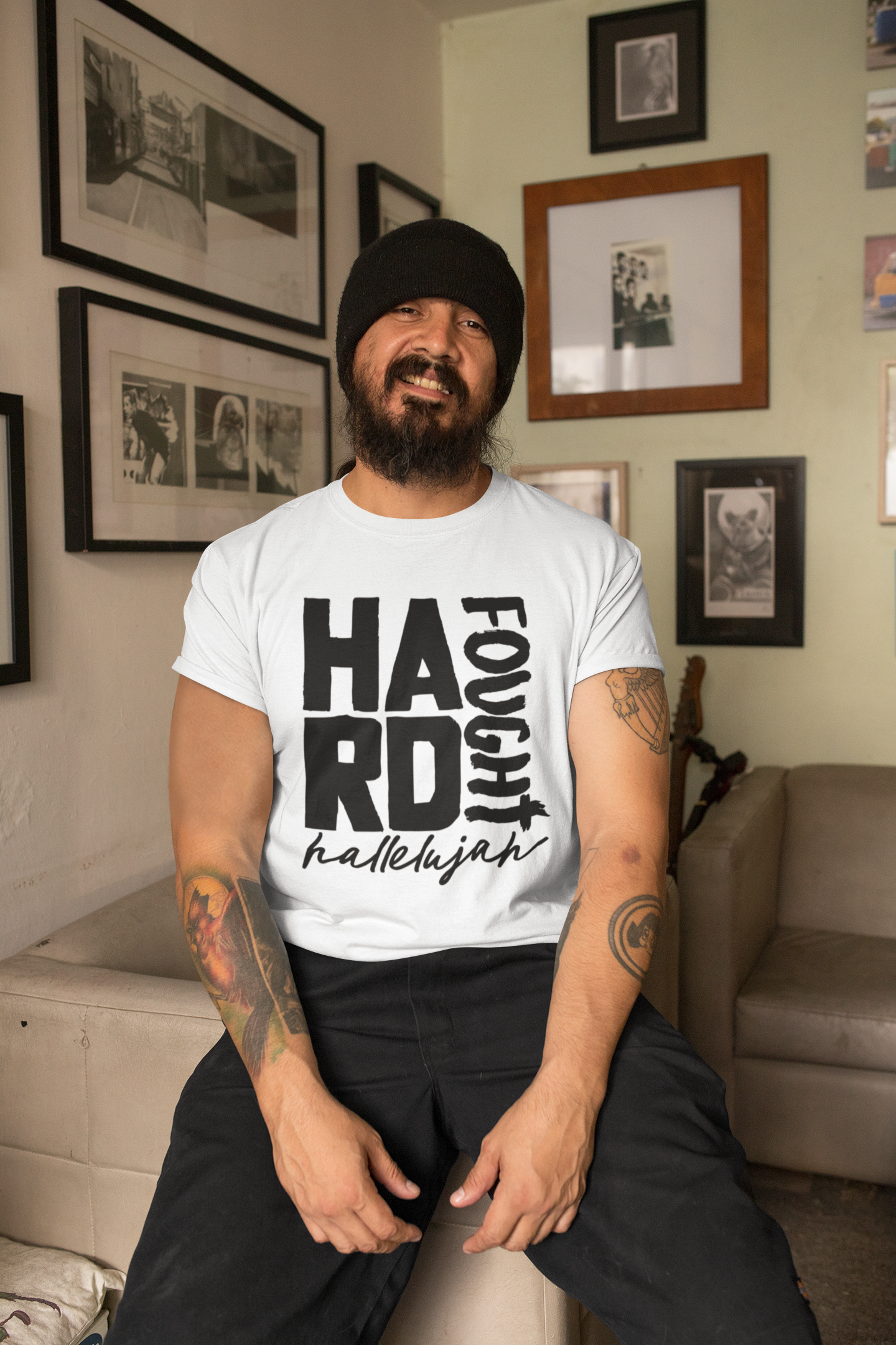 Hard Fought Hallelujah Inspirational Heavy Cotton Tee