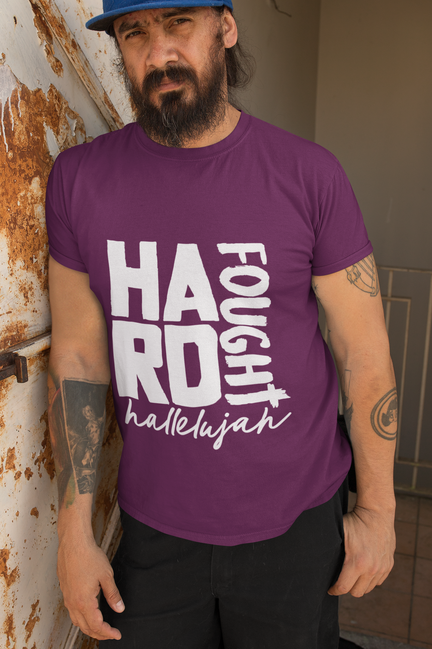 Hard Fought Hallelujah Inspirational Heavy Cotton Tee