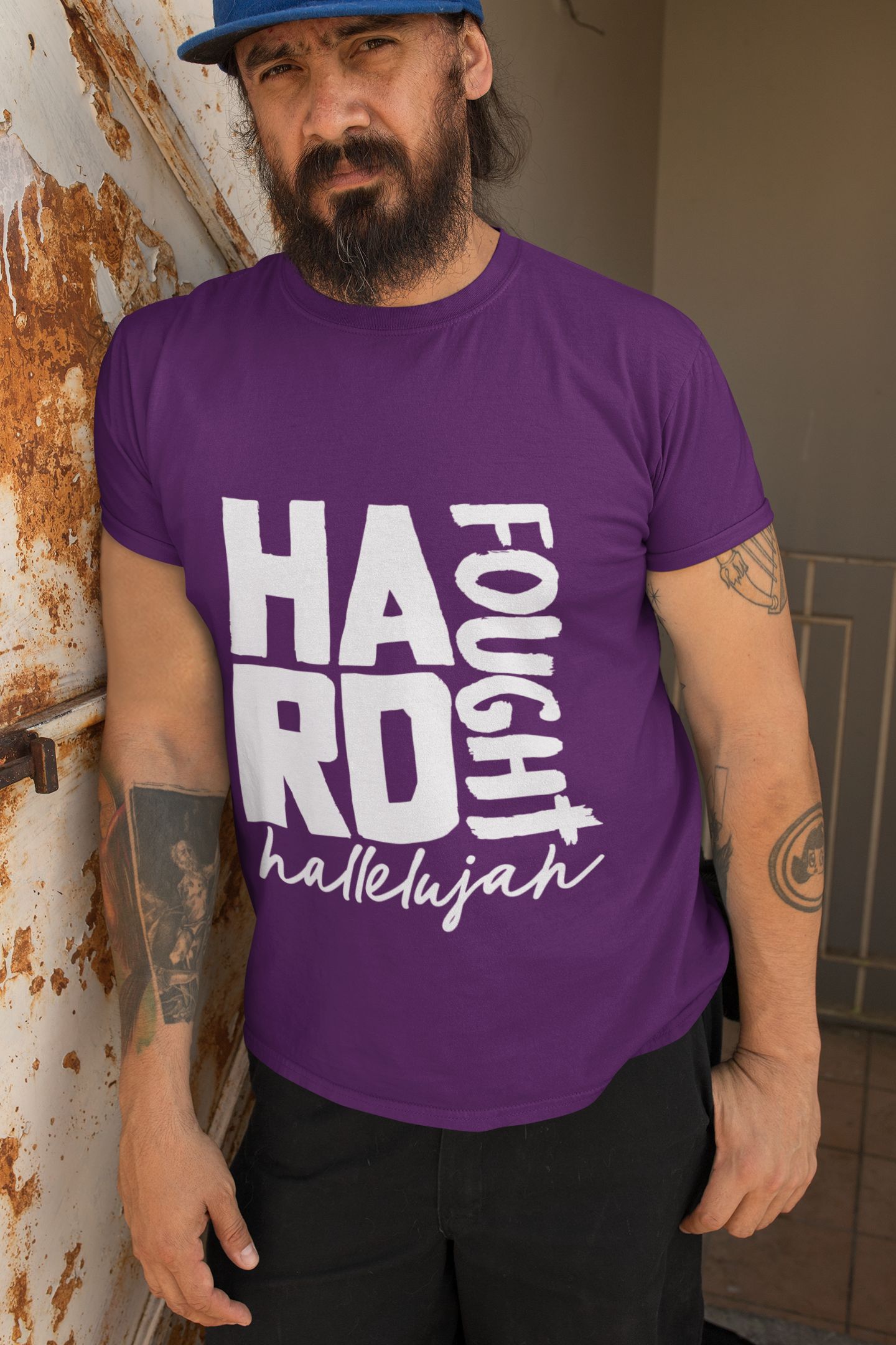 Hard Fought Hallelujah Inspirational Heavy Cotton Tee