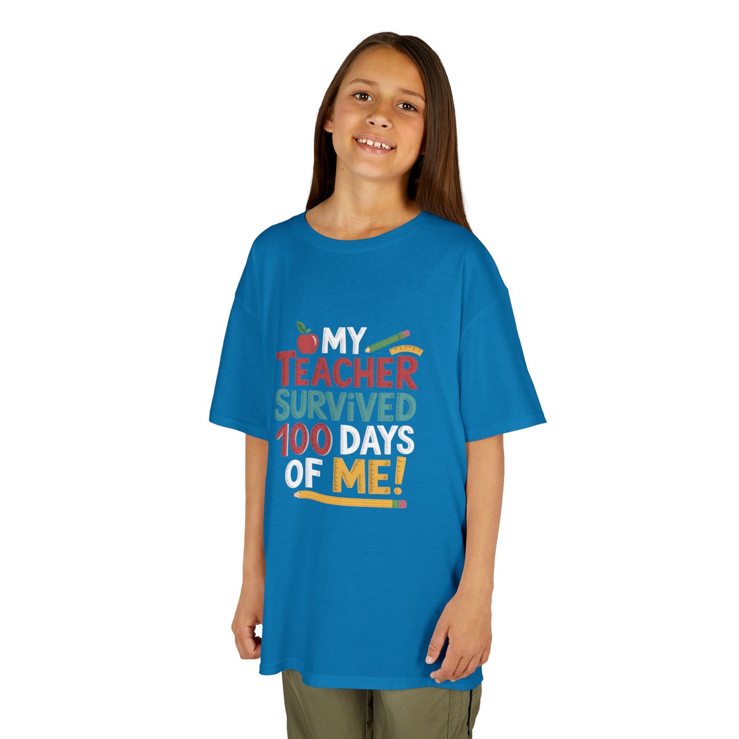 My Teacher Survived 100 Days of Me! Kids Heavy Cotton™ Tee