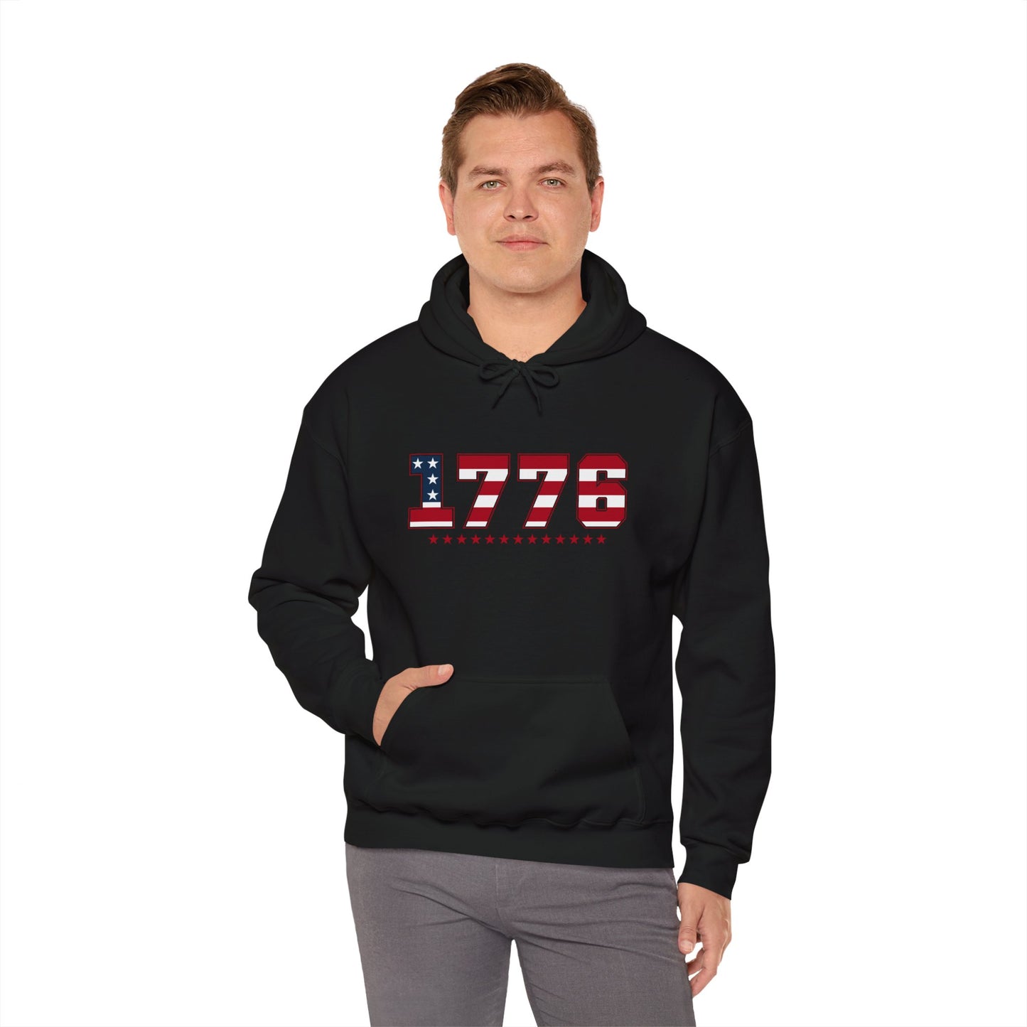 1776 Vintage American Patriot Hoodie – Unisex Heavy Blend™ Sweatshirt