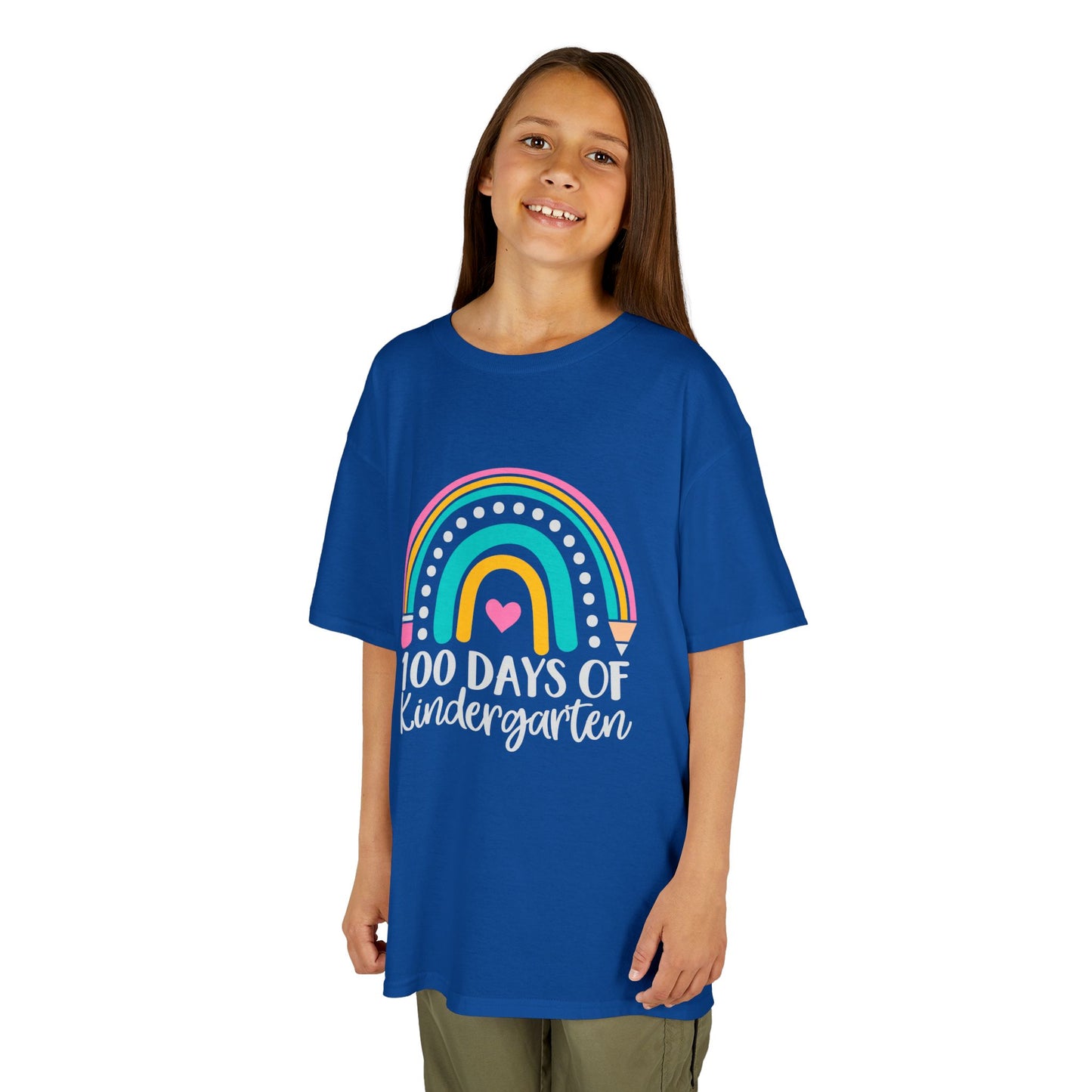 Kids 100 Days of Kindergarten Rainbow Tee