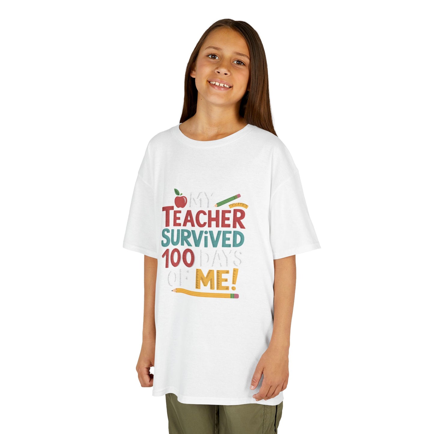 My Teacher Survived 100 Days of Me! Kids Heavy Cotton™ Tee