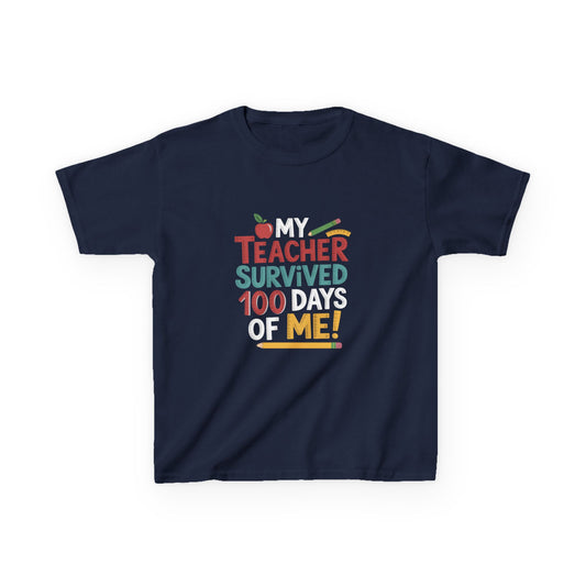 My Teacher Survived 100 Days of Me! Kids Heavy Cotton™ Tee