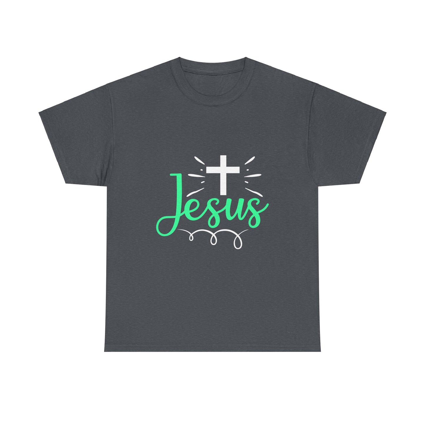 Faith-Inspired Unisex Heavy Cotton Tee - 'Jesus' Design