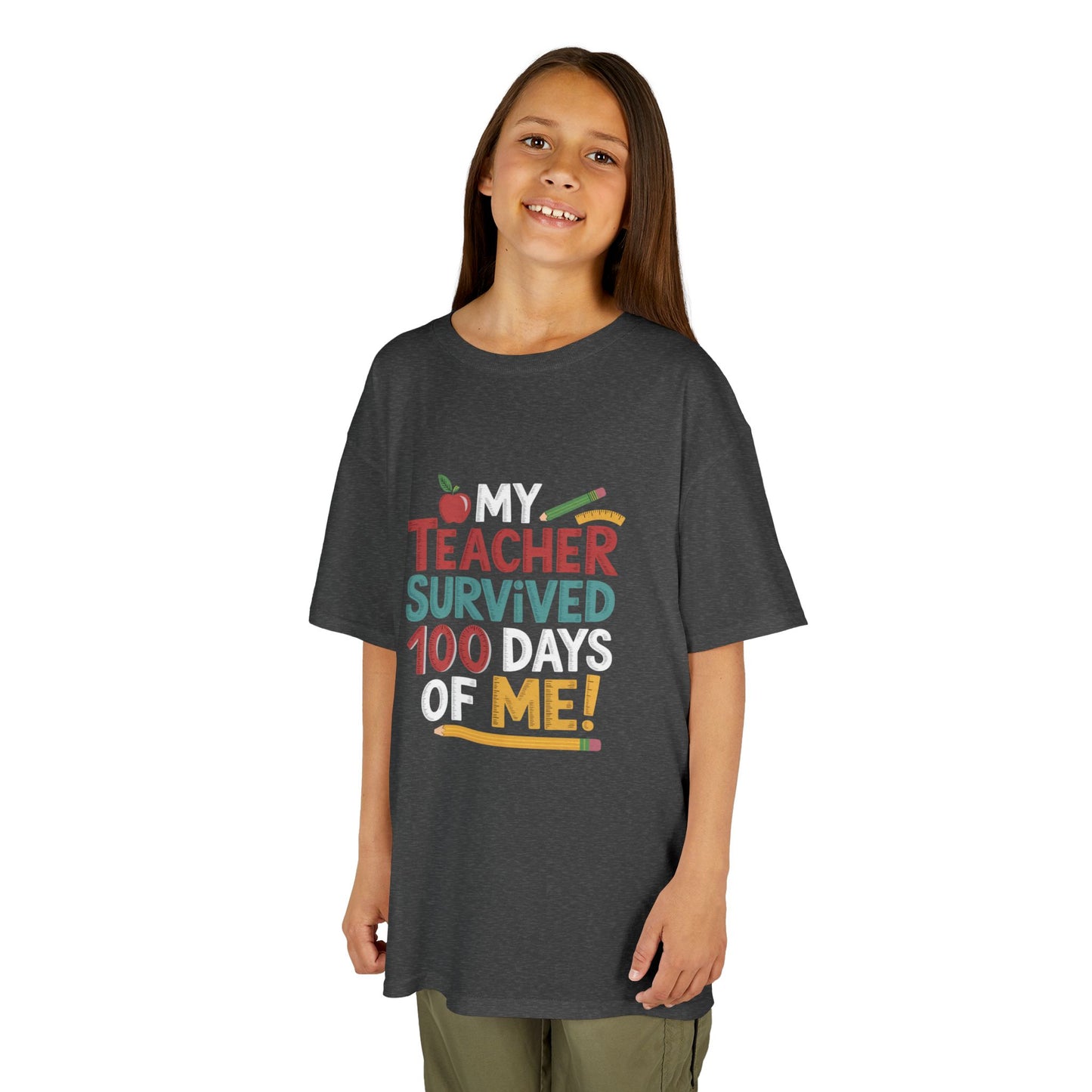 My Teacher Survived 100 Days of Me! Kids Heavy Cotton™ Tee