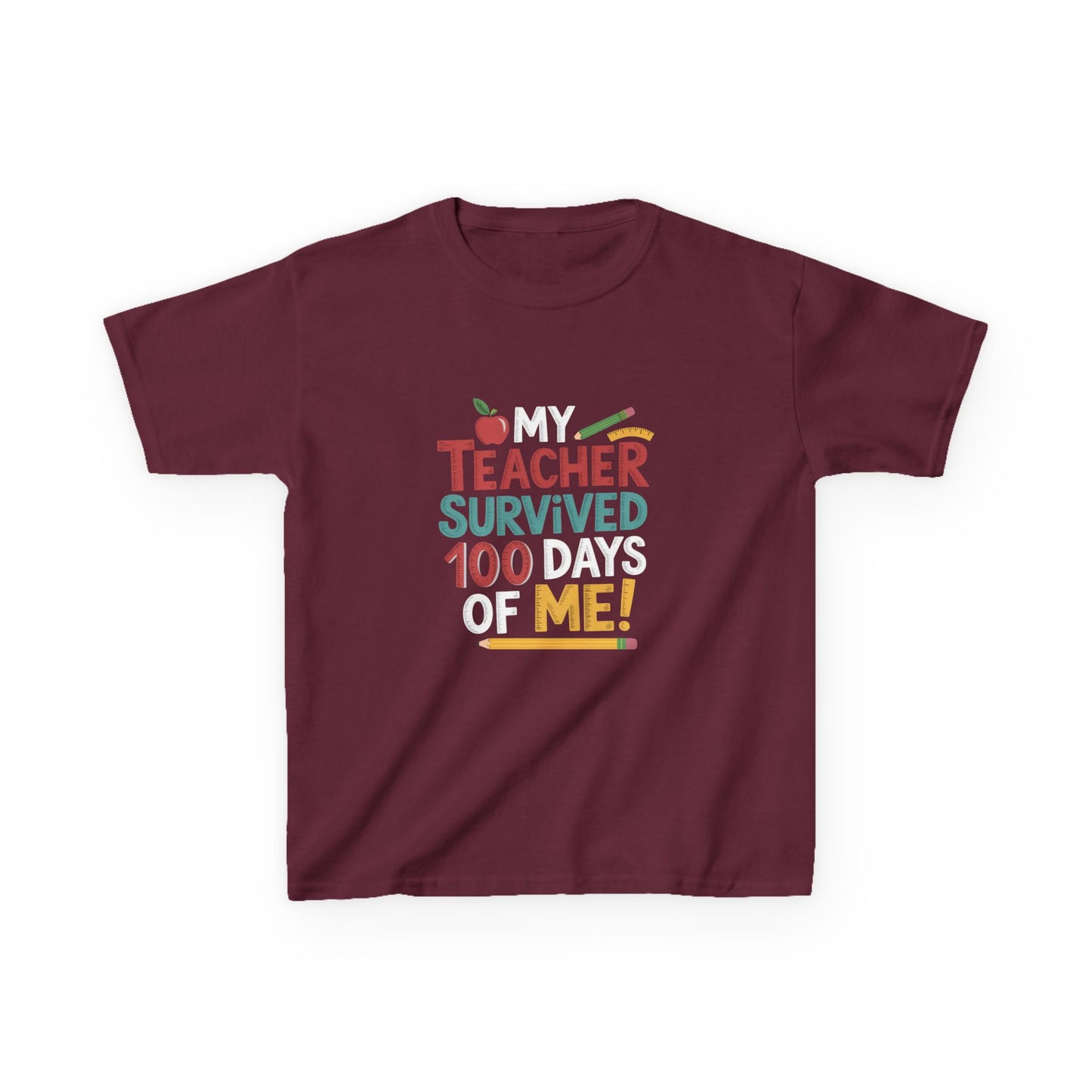 My Teacher Survived 100 Days of Me! Kids Heavy Cotton™ Tee