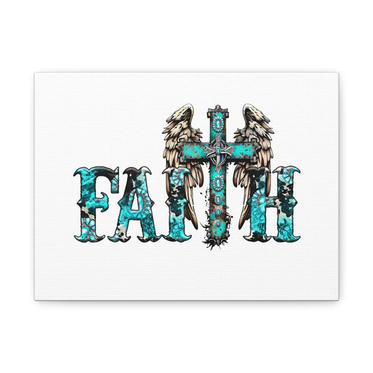 Faith-Themed Matte Canvas Wall Art, Inspirational Decor, Religious Gift, Home Decoration, Wall Decor with Cross & Angels