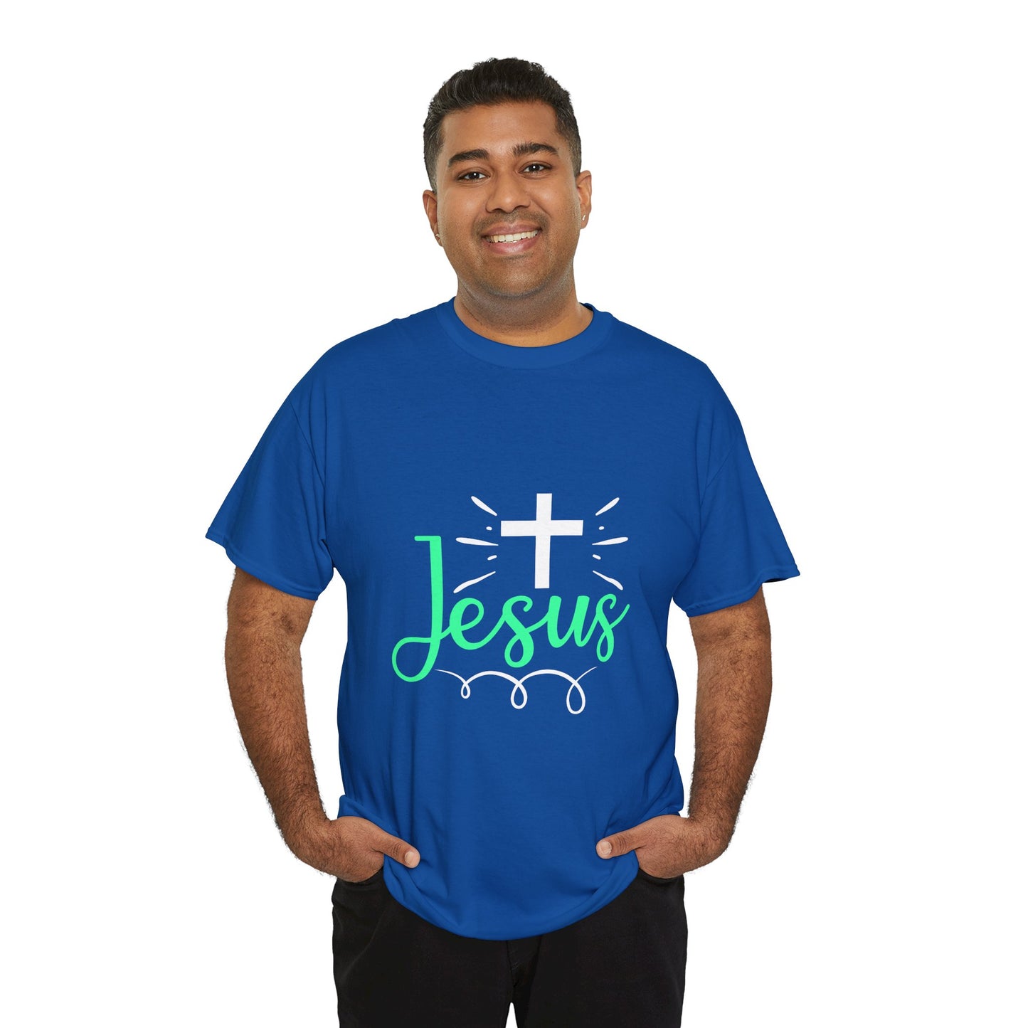 Faith-Inspired Unisex Heavy Cotton Tee - 'Jesus' Design