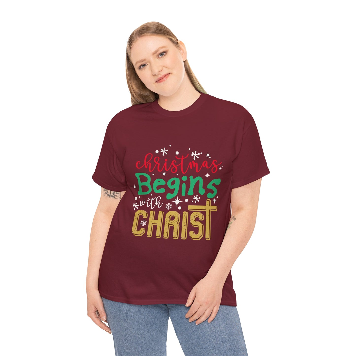 Christmas Unisex Tee - Christmas Begins with Christ