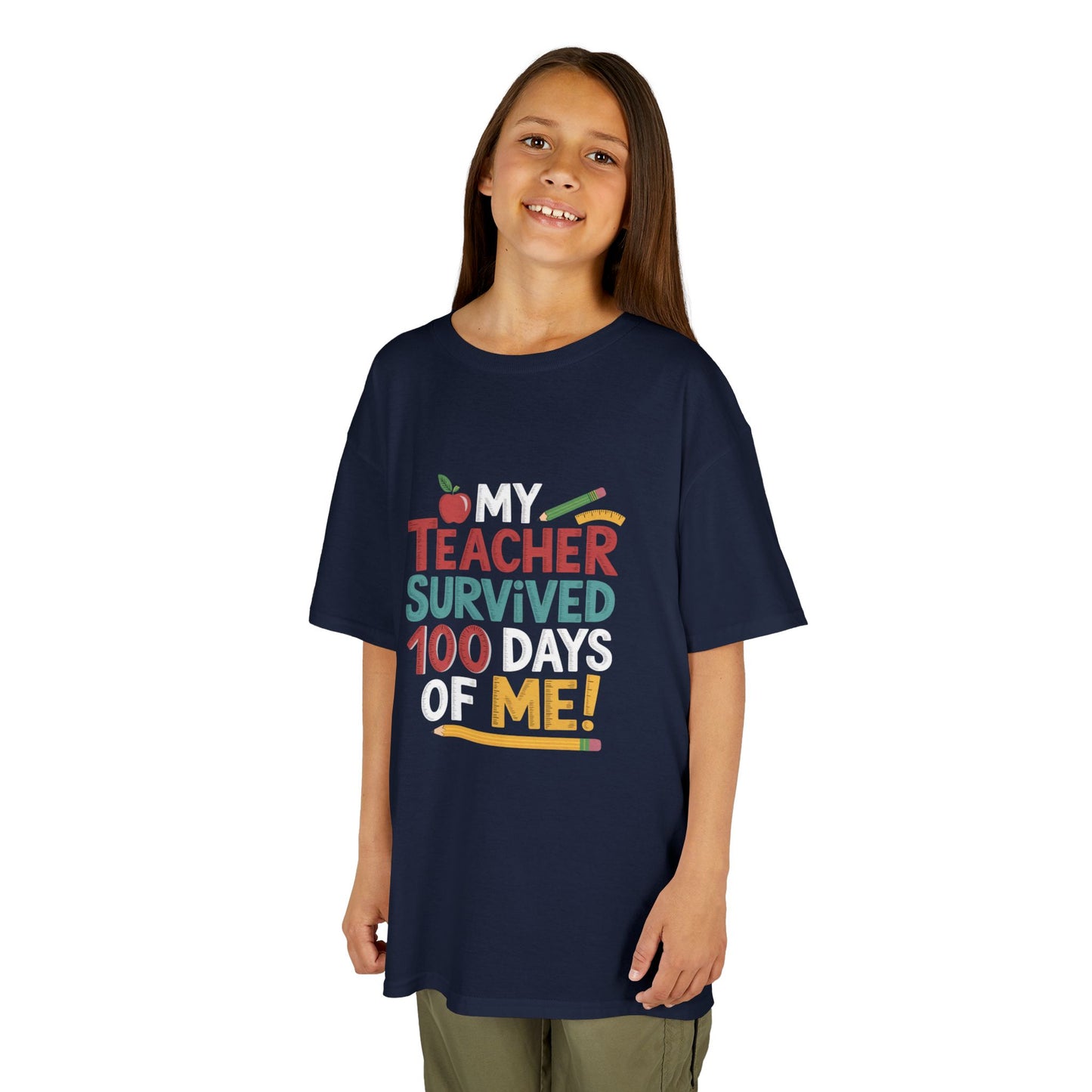 My Teacher Survived 100 Days of Me! Kids Heavy Cotton™ Tee