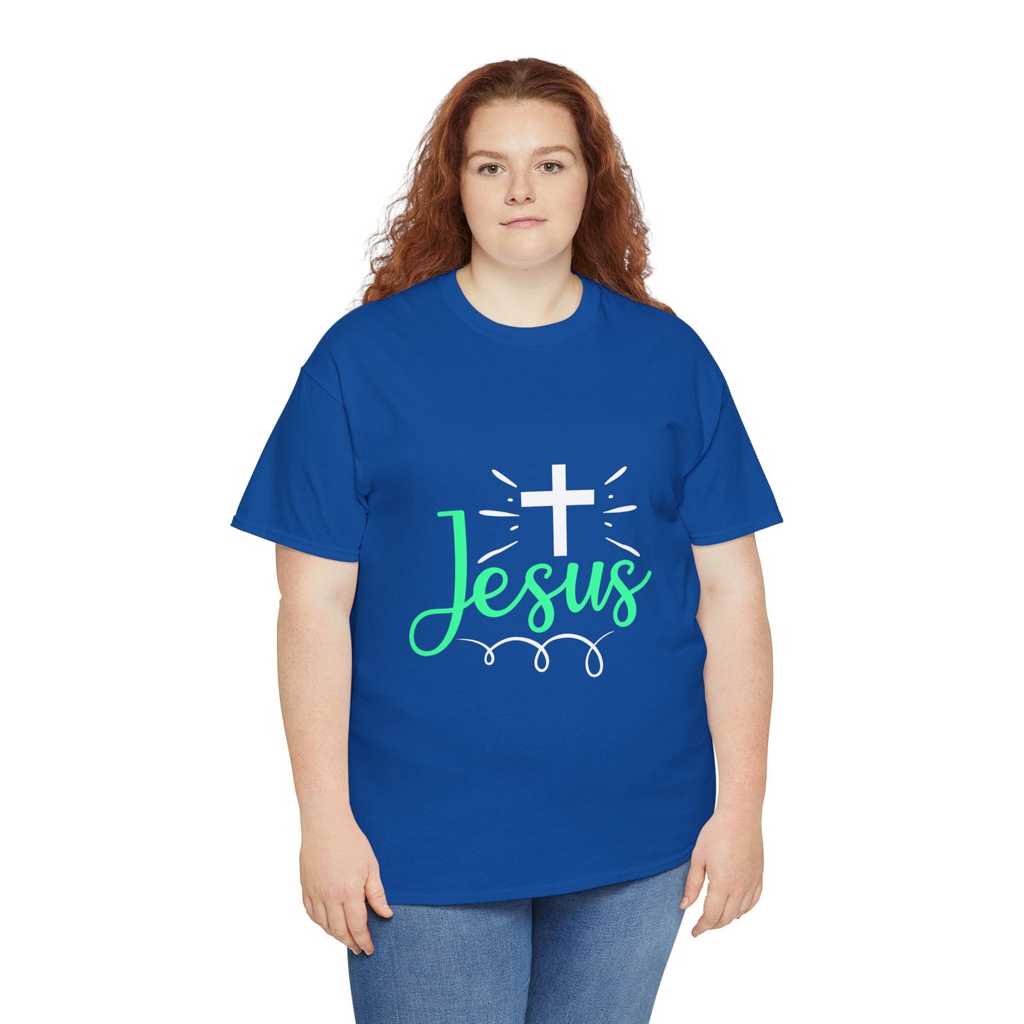 Faith-Inspired Unisex Heavy Cotton Tee - 'Jesus' Design